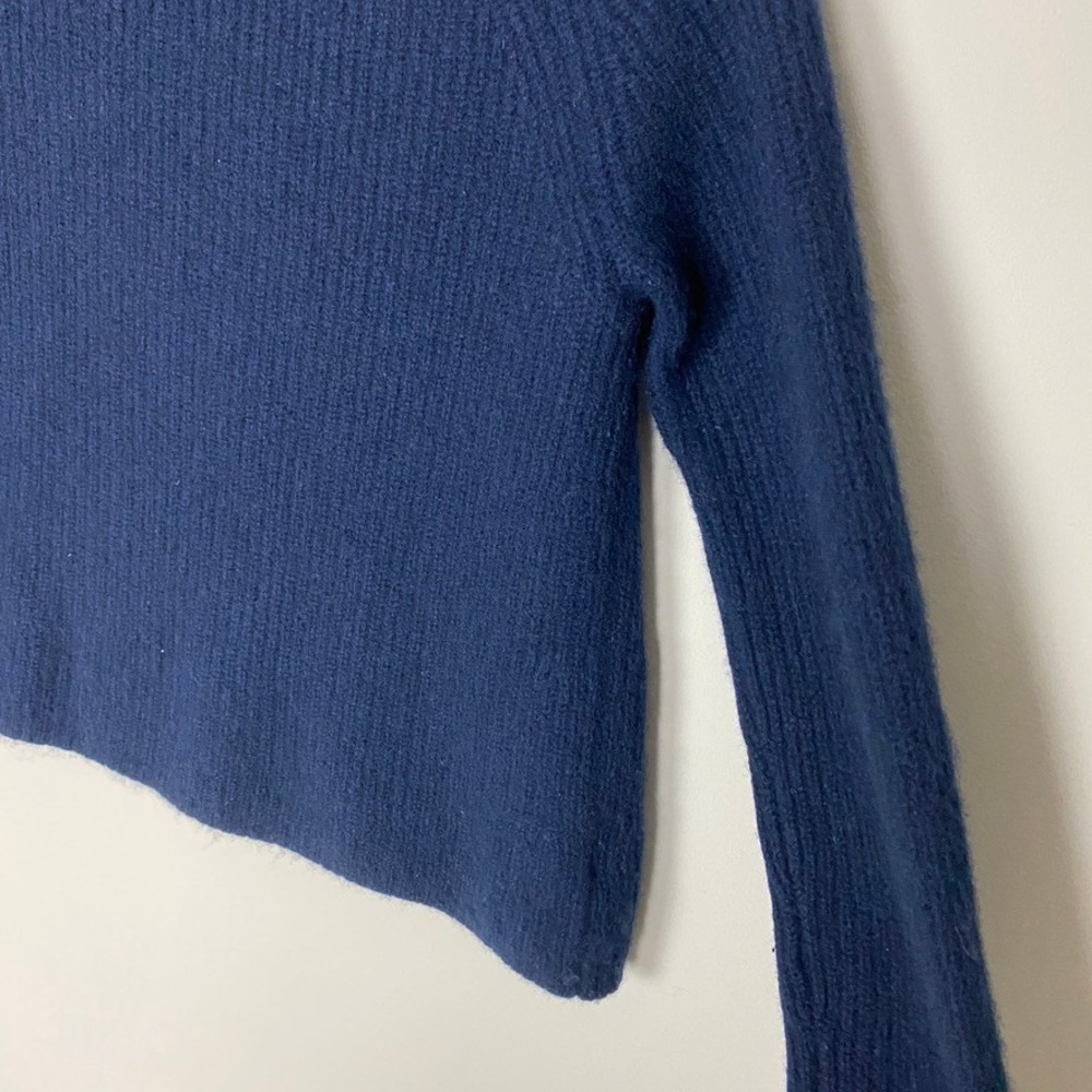 Jenni Kayne 100% Cashmere Fisherman Ribbed Crewneck Sweater Navy Blue Small - Picture 6 of 8